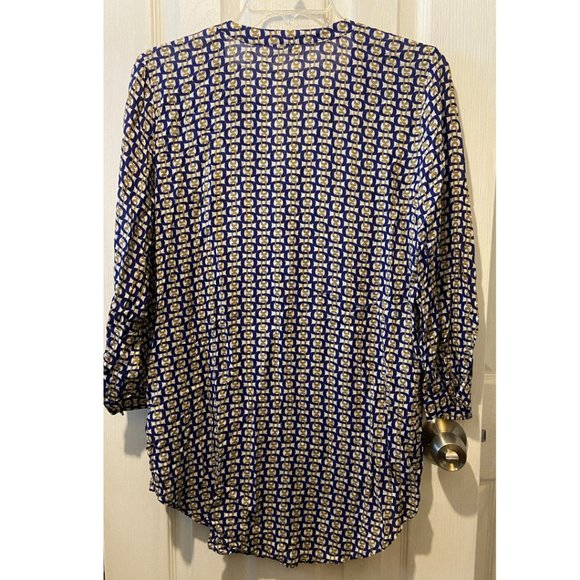 Grand and greene chain link rayon oversized blouse sz S - Picture 6 of 7
